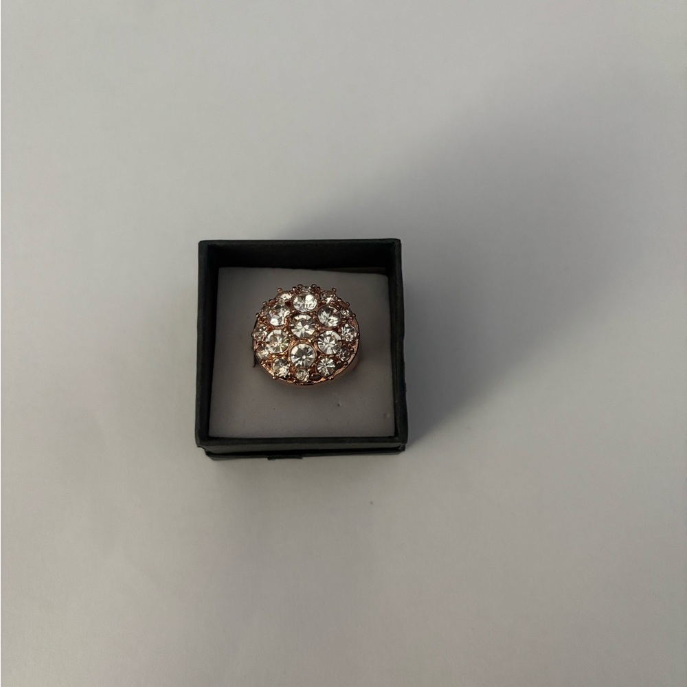 Crystal Cluster Rose Gold Cocktail Ring